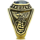 TK414707G - IP Gold(Ion Plating) Stainless Steel Ring with Synthetic Synthetic Glass in Montana - Alamode - Flyclothing LLC