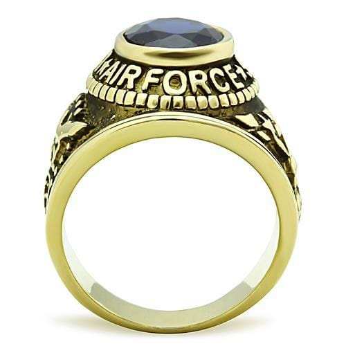 TK414708G - IP Gold(Ion Plating) Stainless Steel Ring with Synthetic Synthetic Glass in Montana - Alamode - Flyclothing LLC
