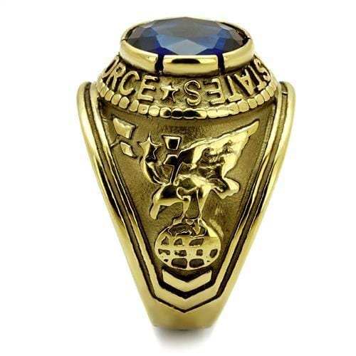 TK414708G - IP Gold(Ion Plating) Stainless Steel Ring with Synthetic Synthetic Glass in Montana - Alamode - Flyclothing LLC