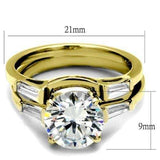 TK44701 - IP Gold(Ion Plating) Stainless Steel Ring with AAA Grade CZ in Clear - Alamode - Flyclothing LLC