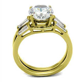 TK44701 - IP Gold(Ion Plating) Stainless Steel Ring with AAA Grade CZ in Clear - Alamode - Flyclothing LLC