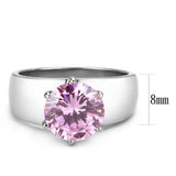 TK52010 - High polished (no plating) Stainless Steel Ring with AAA Grade CZ in Rose - Alamode - Flyclothing LLC