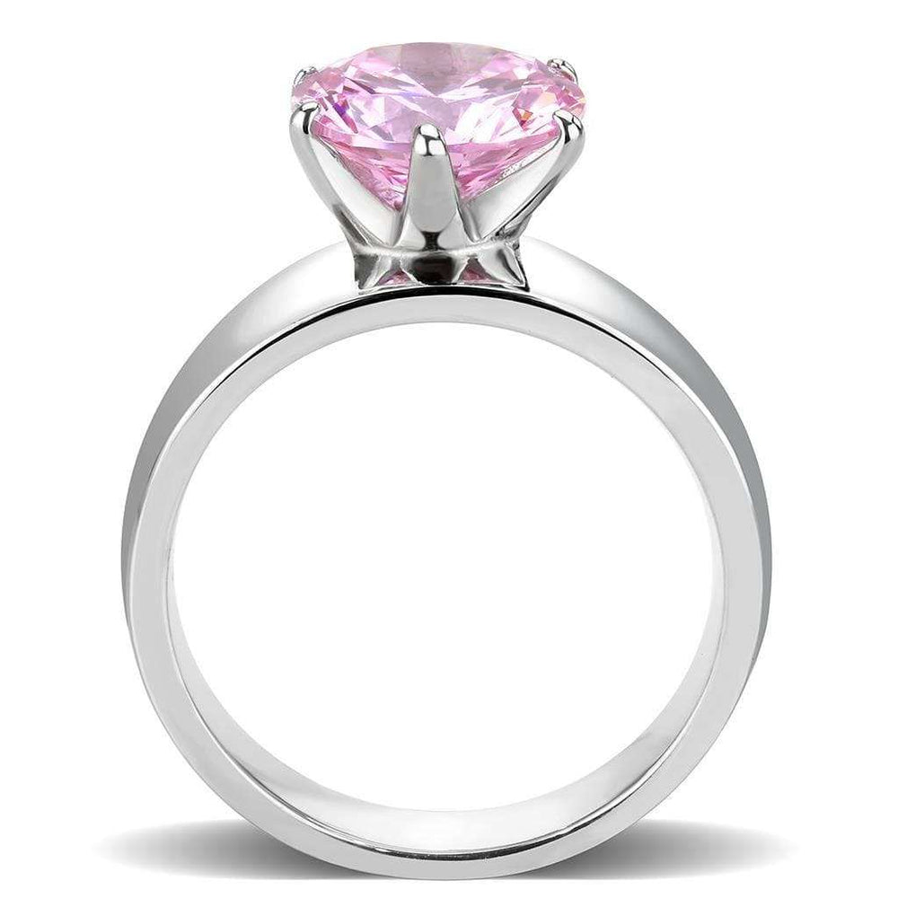 TK52010 - High polished (no plating) Stainless Steel Ring with AAA Grade CZ in Rose - Alamode - Flyclothing LLC