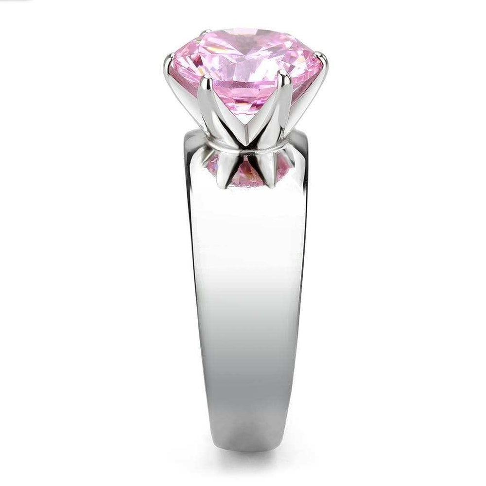 TK52010 - High polished (no plating) Stainless Steel Ring with AAA Grade CZ in Rose - Alamode - Flyclothing LLC