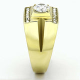 TK777 - IP Gold(Ion Plating) Stainless Steel Ring with AAA Grade CZ in Clear - Alamode - Flyclothing LLC