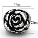 TK922 - High polished (no plating) Stainless Steel Ring with Epoxy in Jet - Alamode - Flyclothing LLC