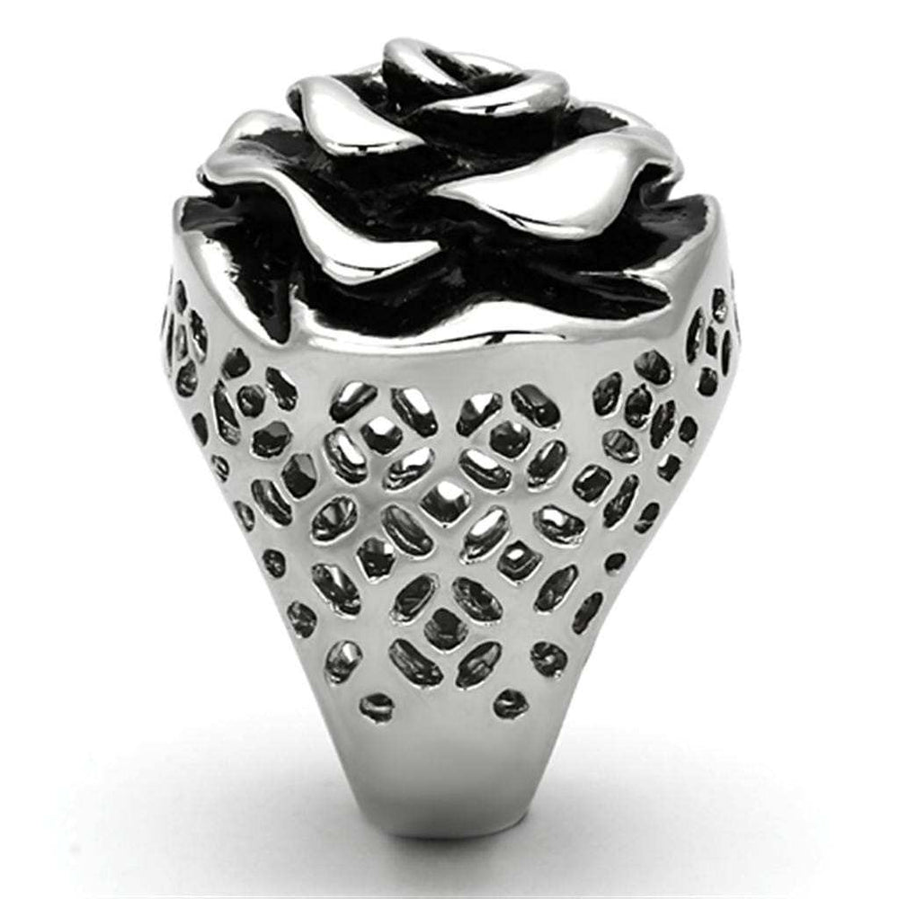 TK922 - High polished (no plating) Stainless Steel Ring with Epoxy in Jet - Alamode - Flyclothing LLC