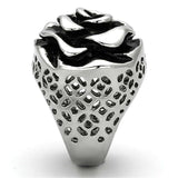 TK922 - High polished (no plating) Stainless Steel Ring with Epoxy in Jet - Alamode - Flyclothing LLC