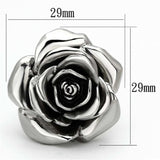TK923 - High polished (no plating) Stainless Steel Ring with Epoxy in Jet - Alamode - Flyclothing LLC