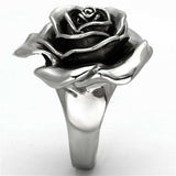 TK923 - High polished (no plating) Stainless Steel Ring with Epoxy in Jet - Alamode - Flyclothing LLC