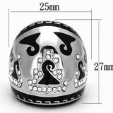 TK928 - High polished (no plating) Stainless Steel Ring with Top Grade Crystal in Clear - Alamode - Flyclothing LLC