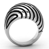 TK929 - High polished (no plating) Stainless Steel Ring with Epoxy in Jet - Alamode - Flyclothing LLC