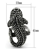 TK933 - High polished (no plating) Stainless Steel Ring with Top Grade Crystal in Jet - Alamode - Flyclothing LLC