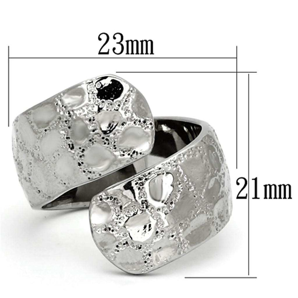 TK936 - High polished (no plating) Stainless Steel Ring with No Stone - Alamode - Flyclothing LLC
