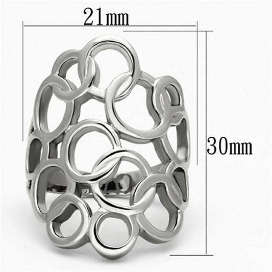 TK939 - High polished (no plating) Stainless Steel Ring with No Stone - Alamode - Flyclothing LLC