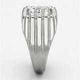 TK940 - High polished (no plating) Stainless Steel Ring with Top Grade Crystal in Clear - Alamode - Flyclothing LLC