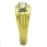 TK946G - IP Gold(Ion Plating) Stainless Steel Ring with AAA Grade CZ in Clear - Alamode - Flyclothing LLC