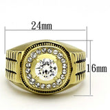 TK948G - IP Gold(Ion Plating) Stainless Steel Ring with AAA Grade CZ in Clear - Alamode - Flyclothing LLC
