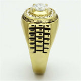TK948G - IP Gold(Ion Plating) Stainless Steel Ring with AAA Grade CZ in Clear - Alamode - Flyclothing LLC