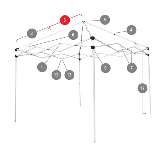 Premium Frame Part #5 - Upper Canopy Beam - Logo Brands - Flyclothing LLC