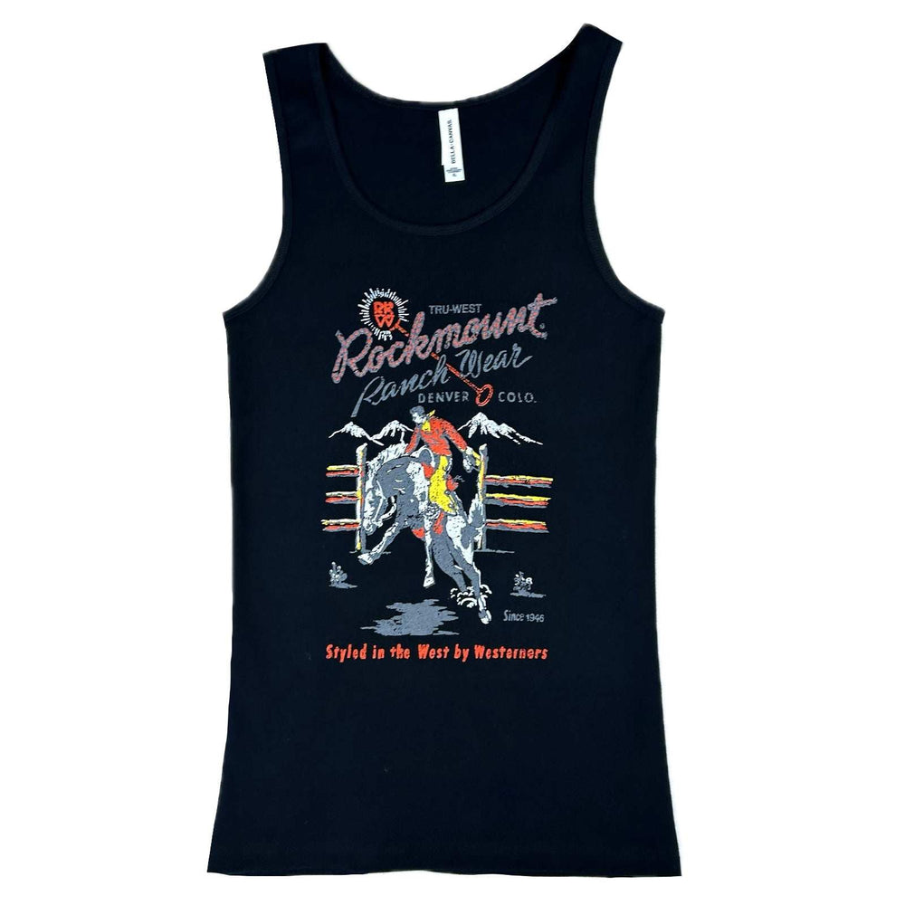 Rockmount Ranch Ware Women's Rockmount Black Bronc 100% Cotton Western Tank Top - Rockmount Clothing - Flyclothing LLC