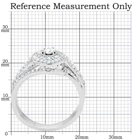 TS001 - Rhodium 925 Sterling Silver Ring with AAA Grade CZ in Clear - Alamode - Flyclothing LLC