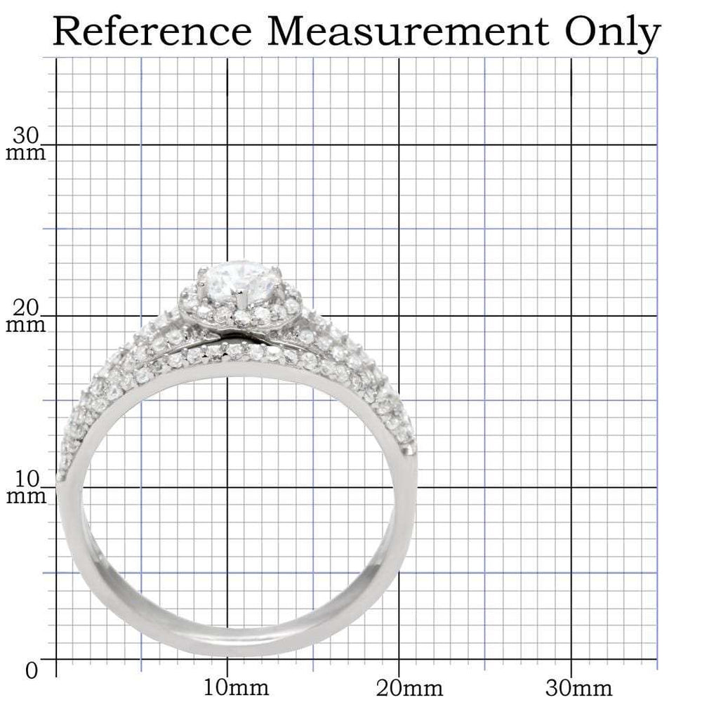 TS004 - Rhodium 925 Sterling Silver Ring with AAA Grade CZ in Clear - Alamode - Flyclothing LLC