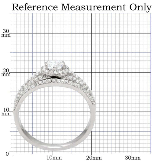 TS004 - Rhodium 925 Sterling Silver Ring with AAA Grade CZ in Clear - Alamode - Flyclothing LLC