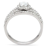 TS004 - Rhodium 925 Sterling Silver Ring with AAA Grade CZ in Clear - Alamode - Flyclothing LLC