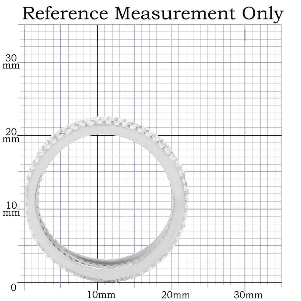 TS006 - Rhodium 925 Sterling Silver Ring with AAA Grade CZ in Clear - Alamode - Flyclothing LLC