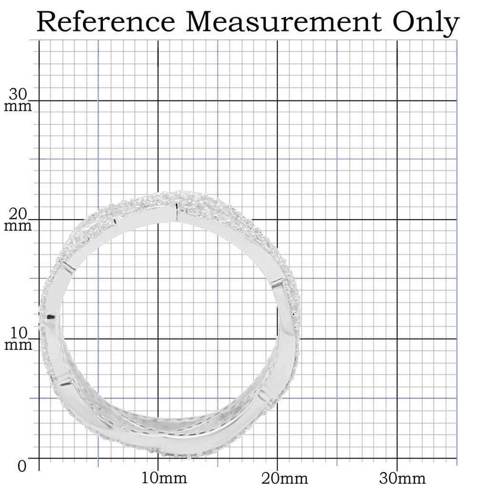 TS007 - Rhodium 925 Sterling Silver Ring with AAA Grade CZ in Clear - Alamode - Flyclothing LLC