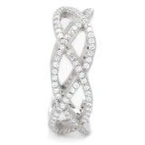 TS007 - Rhodium 925 Sterling Silver Ring with AAA Grade CZ in Clear - Alamode - Flyclothing LLC