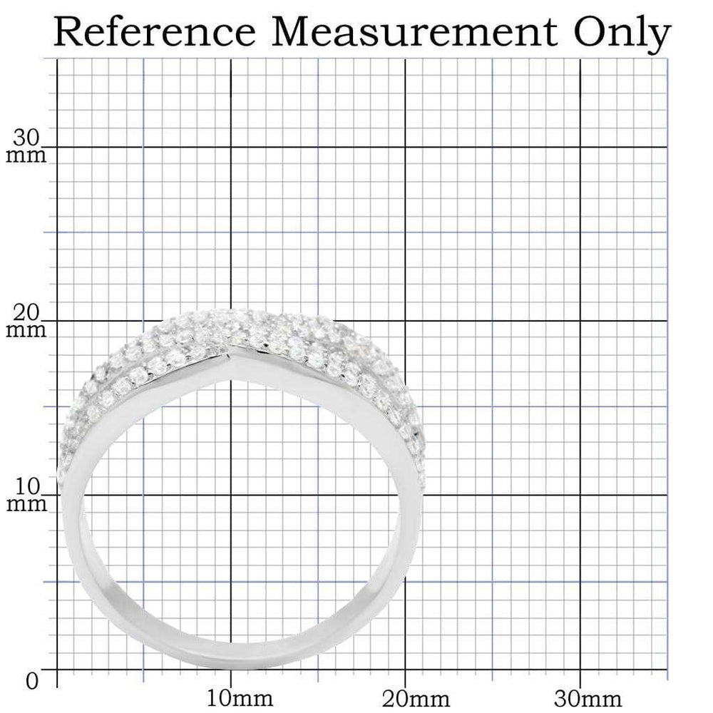 TS008 - Rhodium 925 Sterling Silver Ring with AAA Grade CZ in Clear - Alamode - Flyclothing LLC