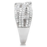 TS008 - Rhodium 925 Sterling Silver Ring with AAA Grade CZ in Clear - Alamode - Flyclothing LLC