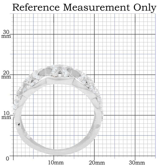 TS009 - Rhodium 925 Sterling Silver Ring with AAA Grade CZ in Clear - Alamode - Flyclothing LLC