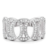 TS009 - Rhodium 925 Sterling Silver Ring with AAA Grade CZ in Clear - Alamode - Flyclothing LLC