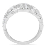 TS009 - Rhodium 925 Sterling Silver Ring with AAA Grade CZ in Clear - Alamode - Flyclothing LLC