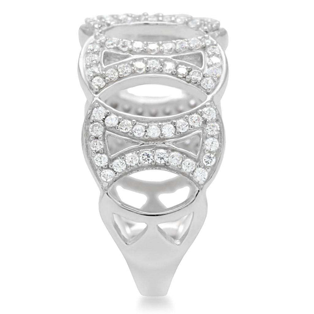 TS009 - Rhodium 925 Sterling Silver Ring with AAA Grade CZ in Clear - Alamode - Flyclothing LLC
