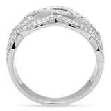 TS010 - Rhodium 925 Sterling Silver Ring with AAA Grade CZ in Clear - Alamode - Flyclothing LLC