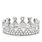 TS011 - Rhodium 925 Sterling Silver Ring with AAA Grade CZ in Clear - Alamode - Flyclothing LLC