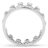 TS011 - Rhodium 925 Sterling Silver Ring with AAA Grade CZ in Clear - Alamode - Flyclothing LLC