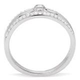 TS013 - Rhodium 925 Sterling Silver Ring with AAA Grade CZ in Clear - Alamode - Flyclothing LLC