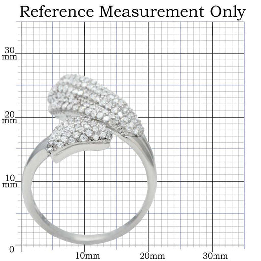TS014 - Rhodium 925 Sterling Silver Ring with AAA Grade CZ in Clear - Alamode - Flyclothing LLC