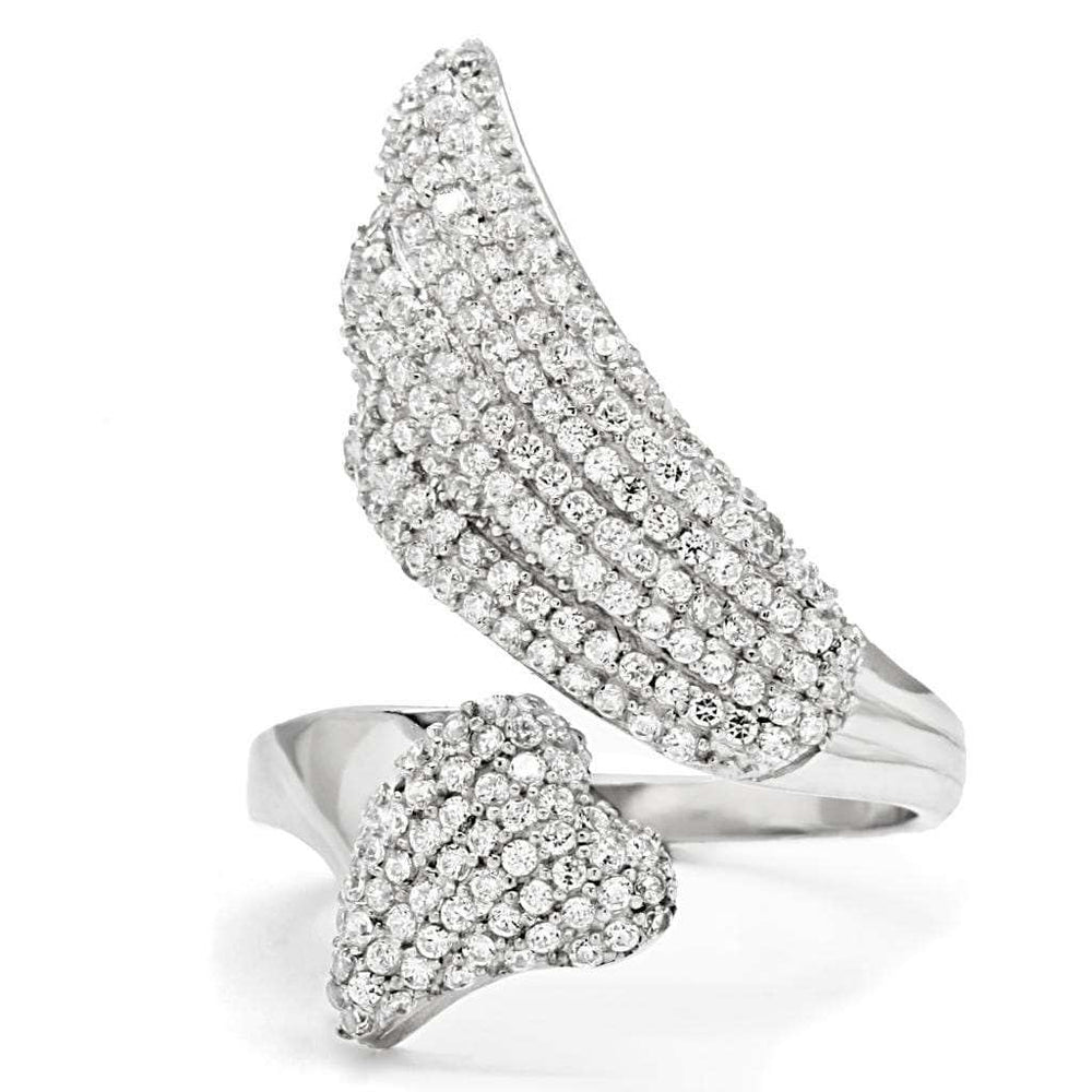 TS014 - Rhodium 925 Sterling Silver Ring with AAA Grade CZ in Clear - Alamode - Flyclothing LLC