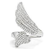 TS014 - Rhodium 925 Sterling Silver Ring with AAA Grade CZ in Clear - Alamode - Flyclothing LLC