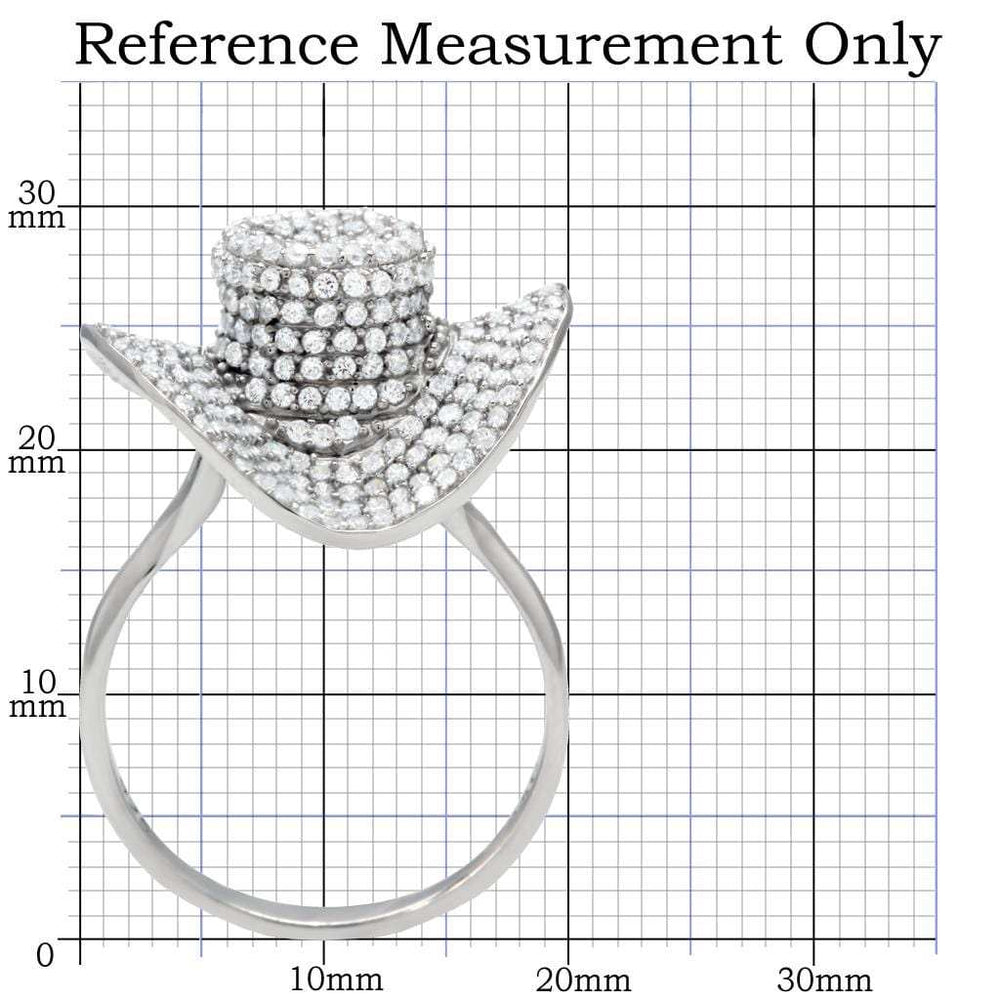 TS015 - Rhodium 925 Sterling Silver Ring with AAA Grade CZ in Clear - Alamode - Flyclothing LLC