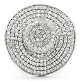 TS015 - Rhodium 925 Sterling Silver Ring with AAA Grade CZ in Clear - Alamode - Flyclothing LLC