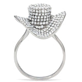 TS015 - Rhodium 925 Sterling Silver Ring with AAA Grade CZ in Clear - Alamode - Flyclothing LLC
