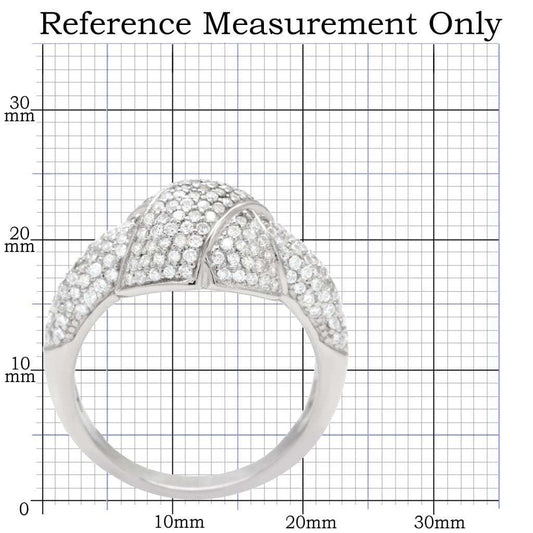 TS016 - Rhodium 925 Sterling Silver Ring with AAA Grade CZ in Clear - Alamode - Flyclothing LLC
