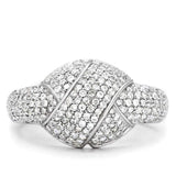 TS016 - Rhodium 925 Sterling Silver Ring with AAA Grade CZ in Clear - Alamode - Flyclothing LLC